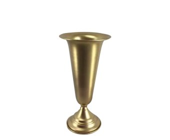 Antique gold metal flower vase center piece for wedding decor2