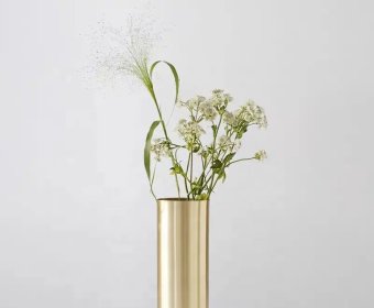 Classical home decor brass tube flower vase4