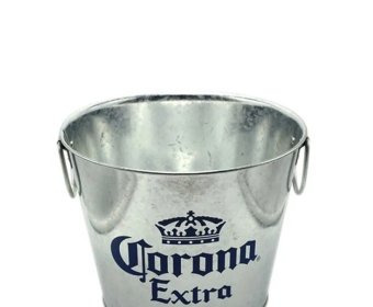 Custom galvanized iron party wine ice cooler bucket with logo2